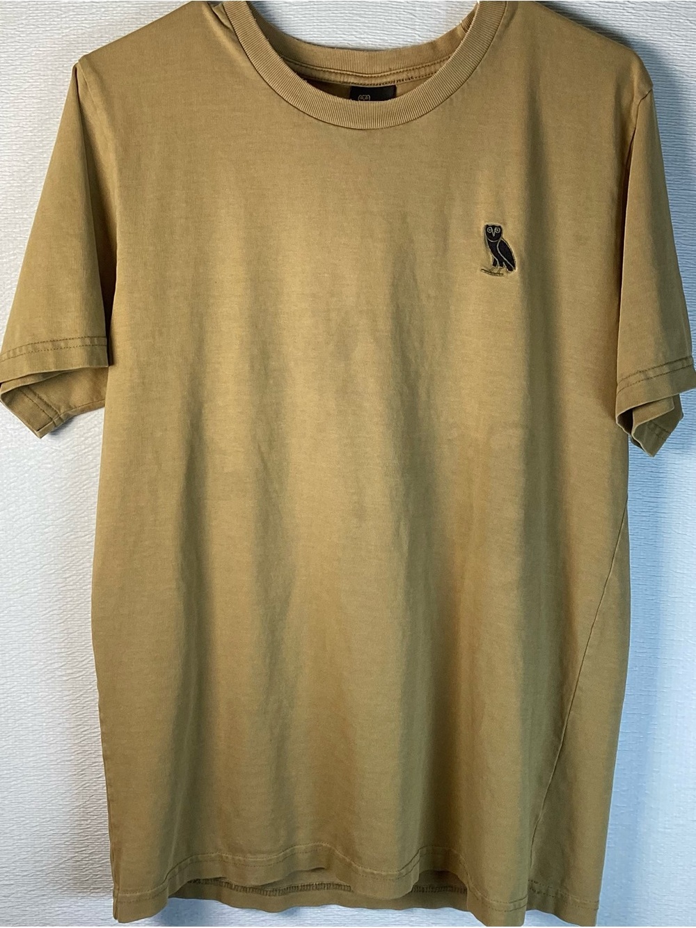OVO October’s Very Own Embroidered Owl T-Shirt Tan/Gold Size Medium